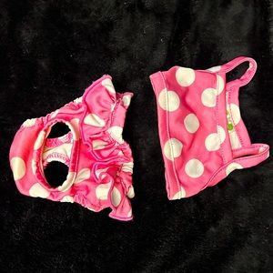 Size small dog clothing 2 piece, bathing suit, and BFF hoodie used once clean..